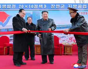 N. Korea's Kim attends opening for regional factories in western Jangyon County
