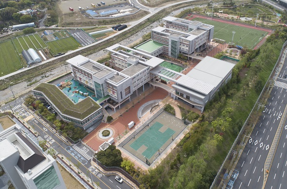 An aerial view of an international school in Busan. (Busan Metropolitan City)