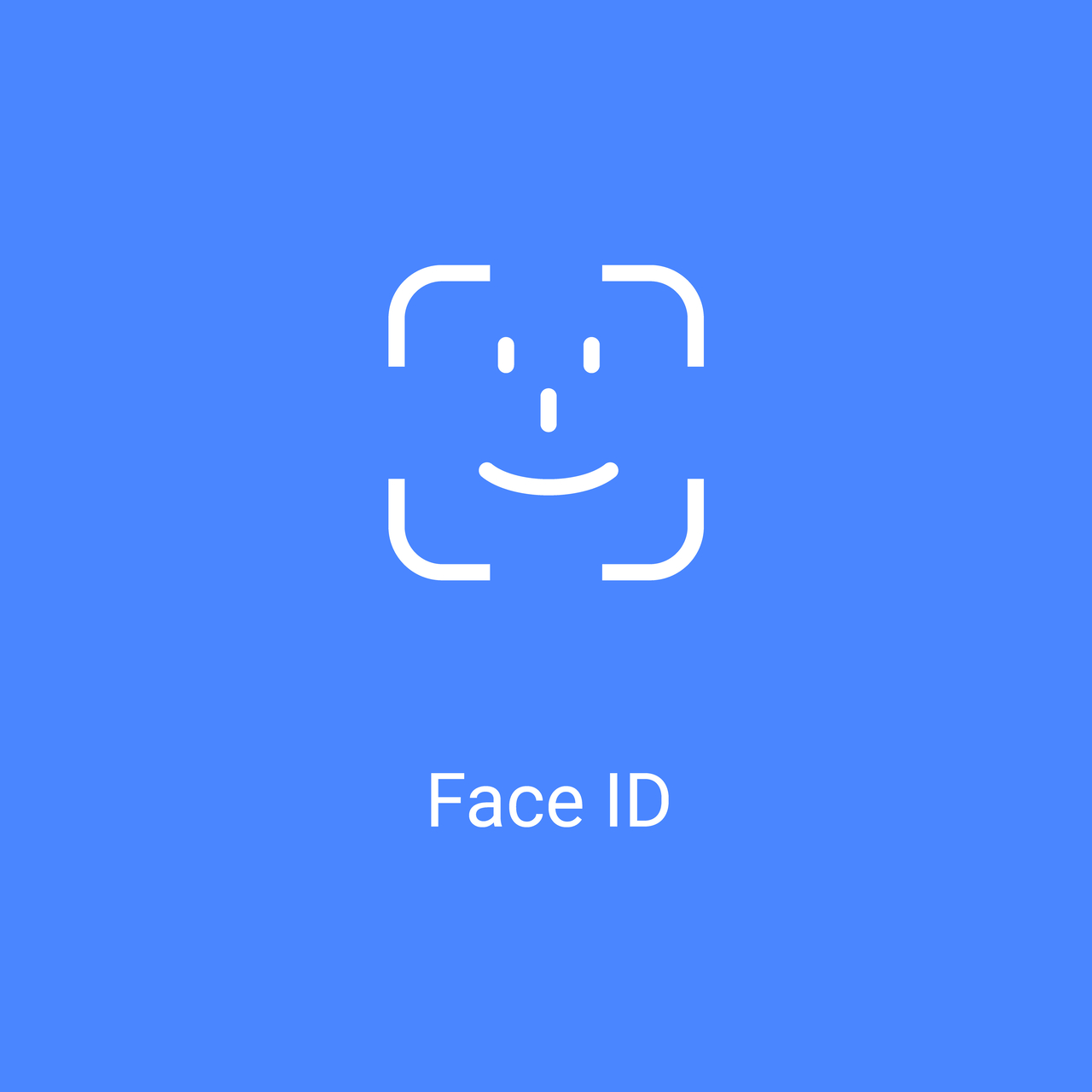 Face ID facial recognition user verification. Phone face scan biometric concept.