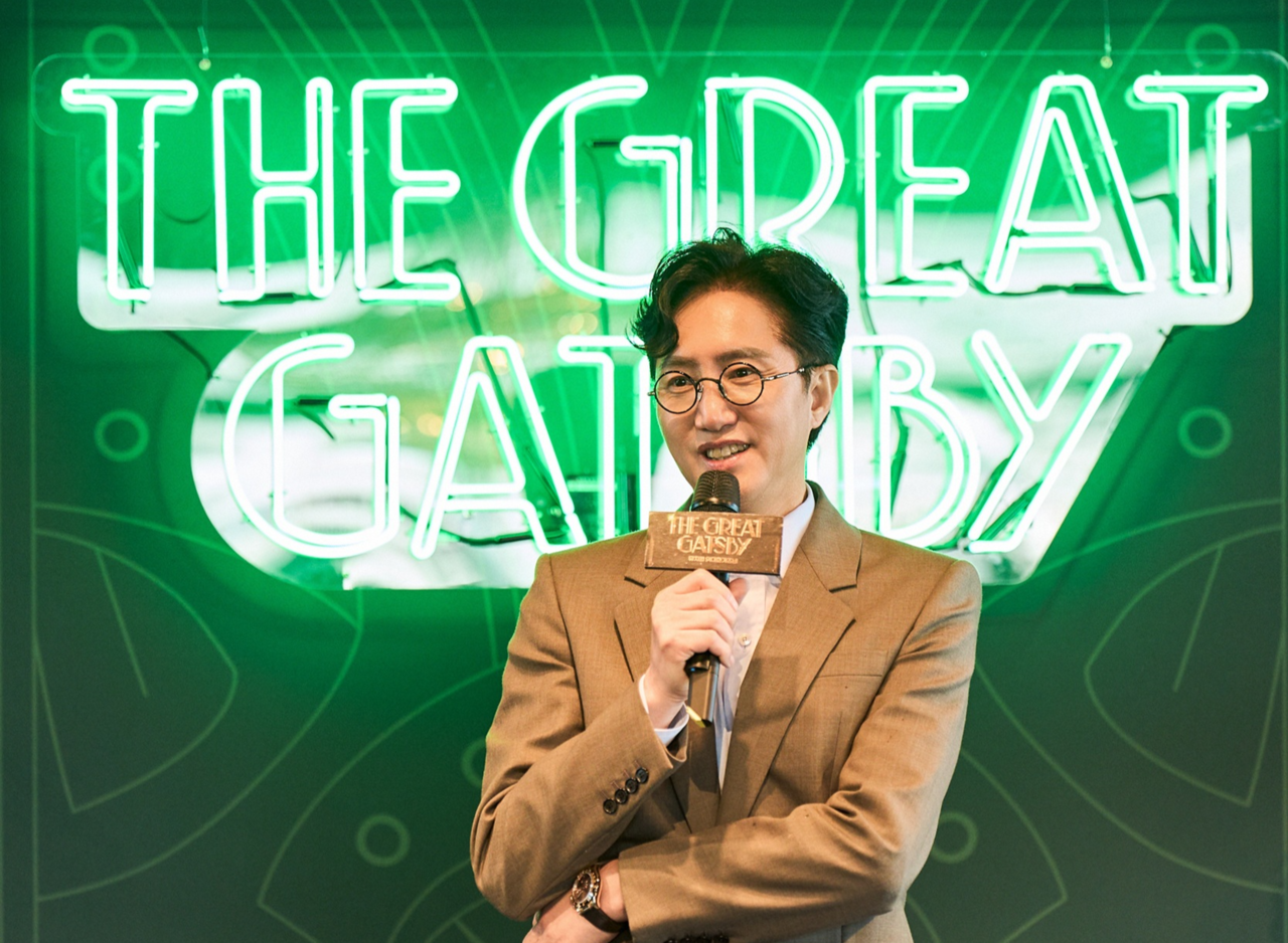 OD Company CEO and producer of "The Great Gatsby" Shin Chun-soo speaks during a press conference on Tuesday in Seoul. (OD Company)