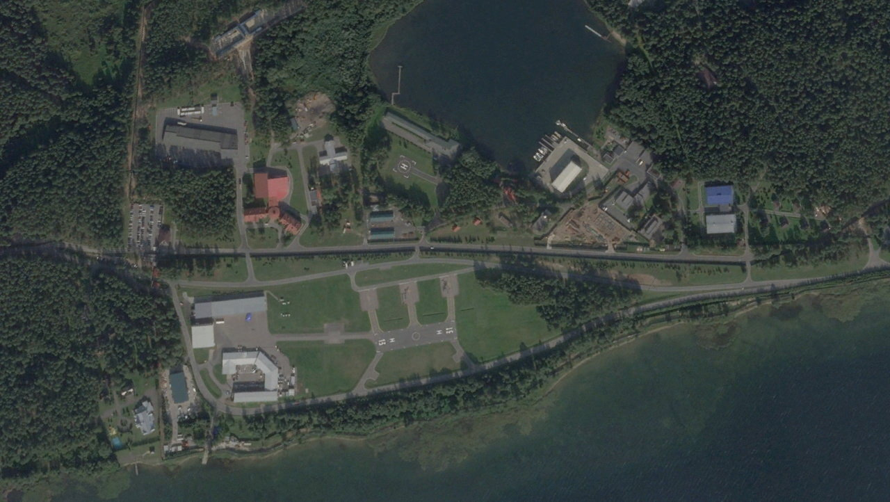 Satellite imagery shows Vladimir Putin's residential complex in Roshchino, Novgorod Region, Russia. (Reuters-Yonhap)