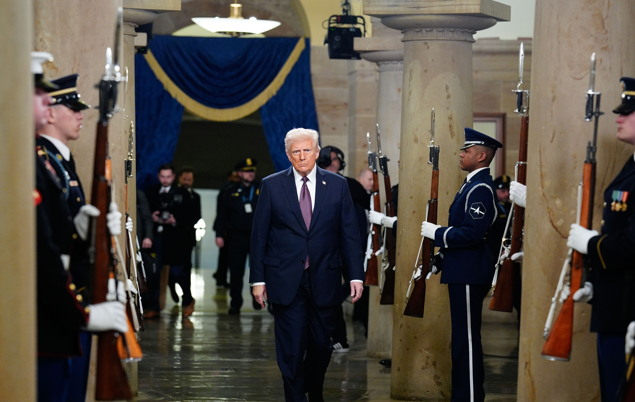 US President-elect Donald Trump arrives at the US Capitol ahead of his inauguration in Washington, D.C., on Jan. 20. (Getty Images)