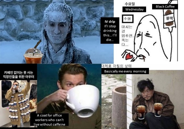 Caffeine-related memes on social media