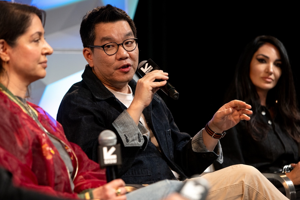 Weverse Co. CEO Joon Choi speaks at South by Southwest in Austin, Texas, March 11, 2025. (Hybe)