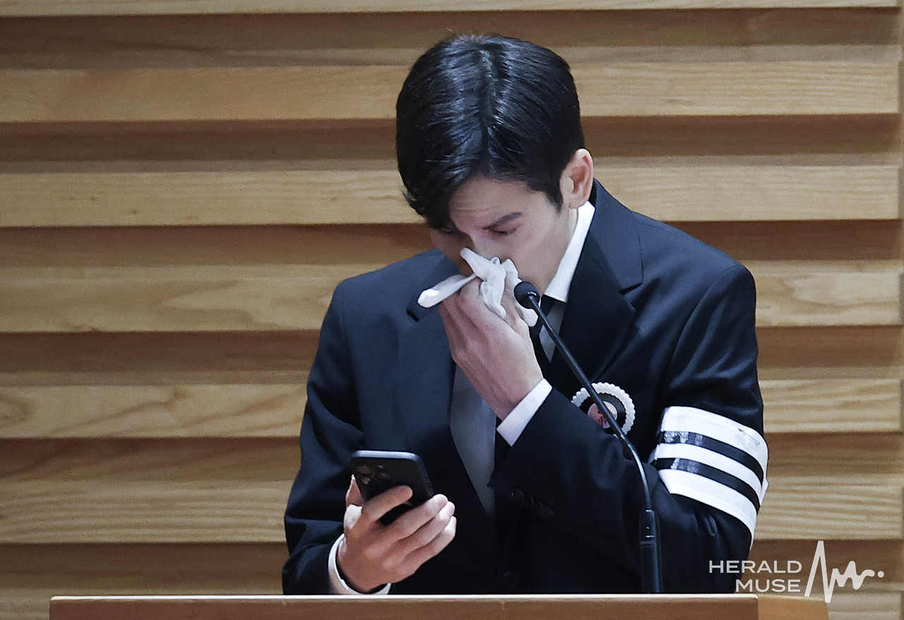 故 안성기 배우 영결식 안다빈 작가/사진=윤병찬 기자