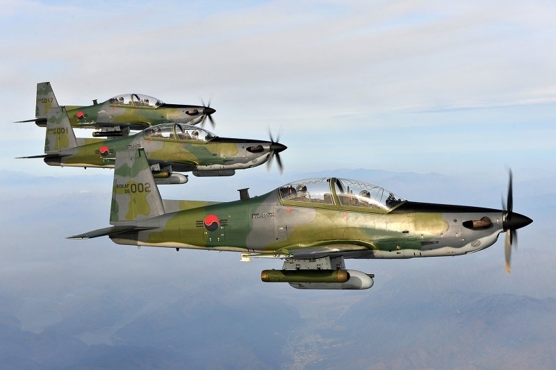 This file photo provided by the Air Force shows three KA-1 light attack aircraft. This photo is not directly relevant to the story. (Republic of Korea Air Force)