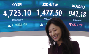 Seoul shares rise for 9th day at fresh record close of above 4,700; won further slips