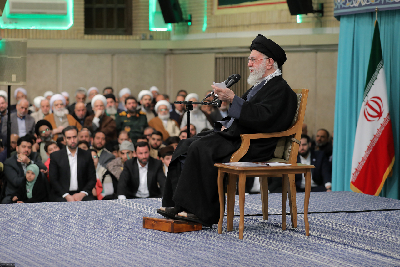Iranian Supreme Leader Ali Khamenei speaks during an address in Teheran, Iran, Saturday. (Xinhua-Yonhap)
