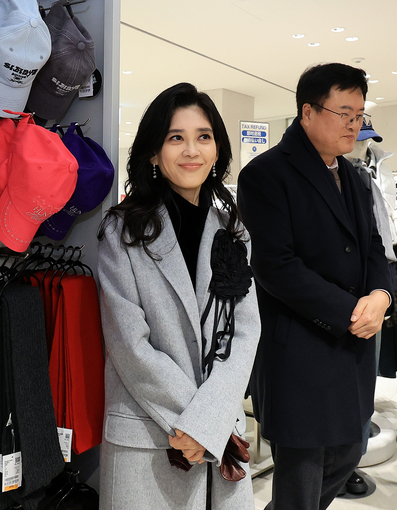 Lee Boo-jin is seen during her visit to the 8Seconds Myeongdong store in central Seoul on Dec. 17 where she was on-site preparations for the 2026 Korea Grand Sale. (Joint Press Corps/Yonhap)