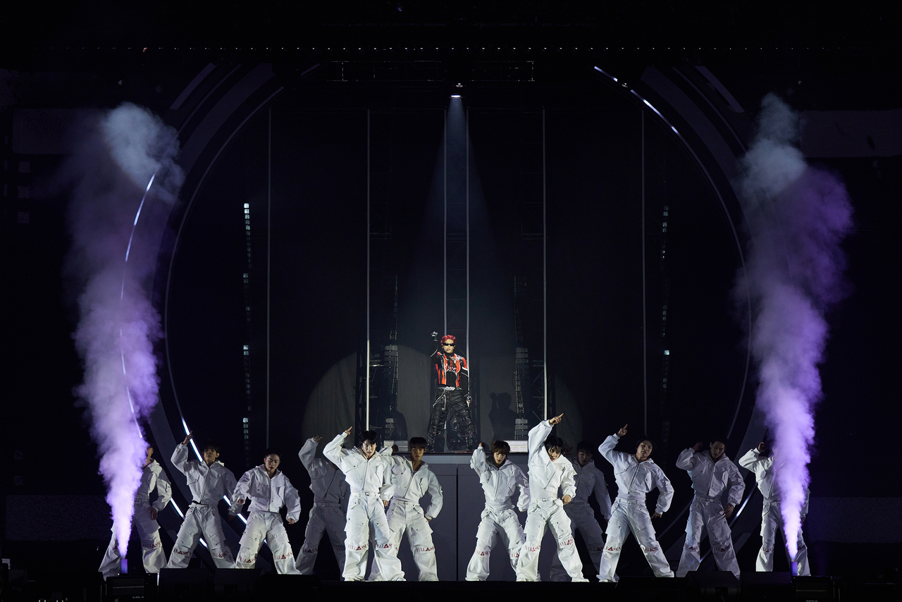 Taeyong performs at "TY Track — Remastered" at Ticket Link Live Arena in Songpa-gu, southern Seoul, Sunday. (SM Entertainment)