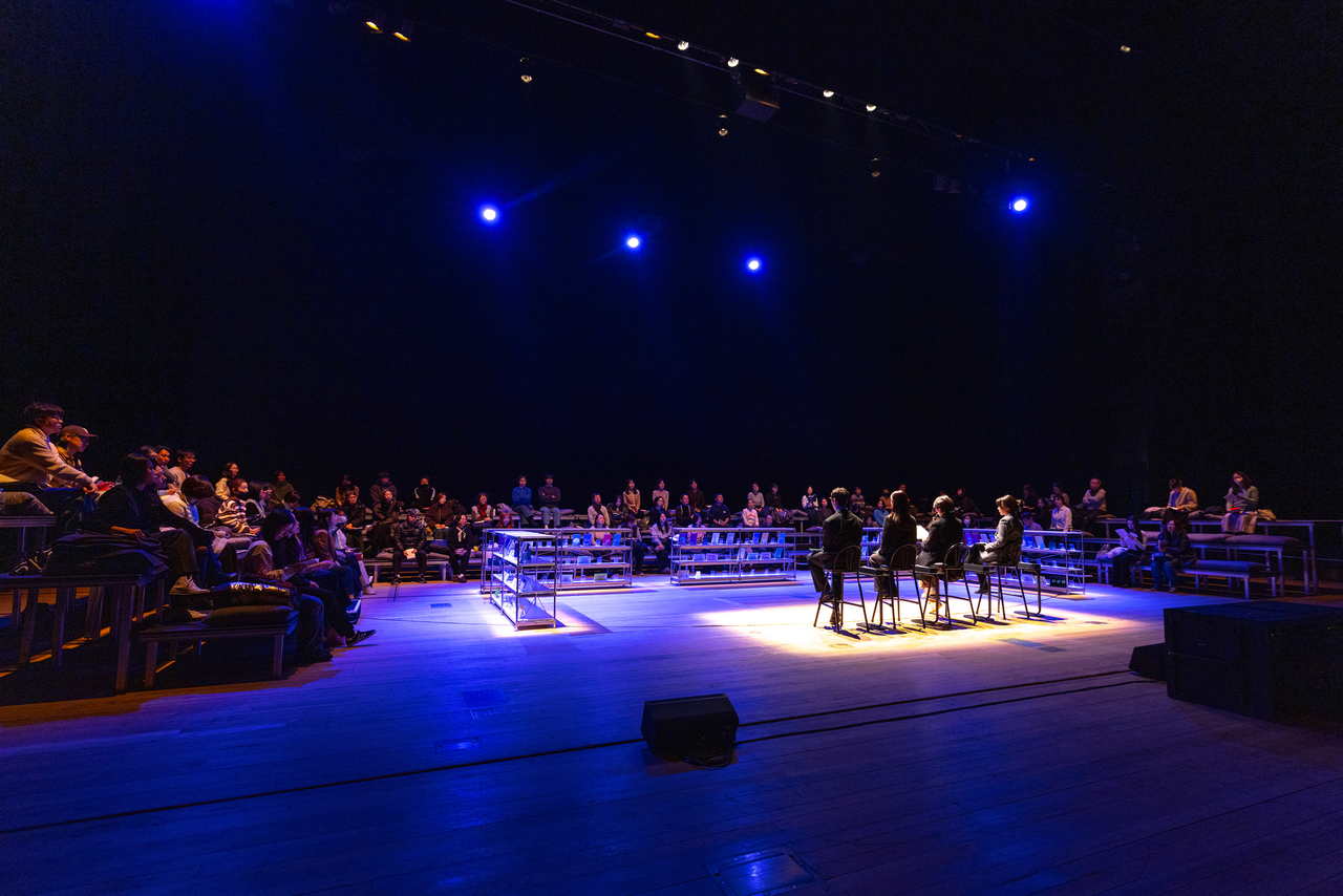 People take part in "Listening and Reading" on the stage of the Grand Theater at the Sejong Center for the Performing Arts on Sunday. (SCPA)