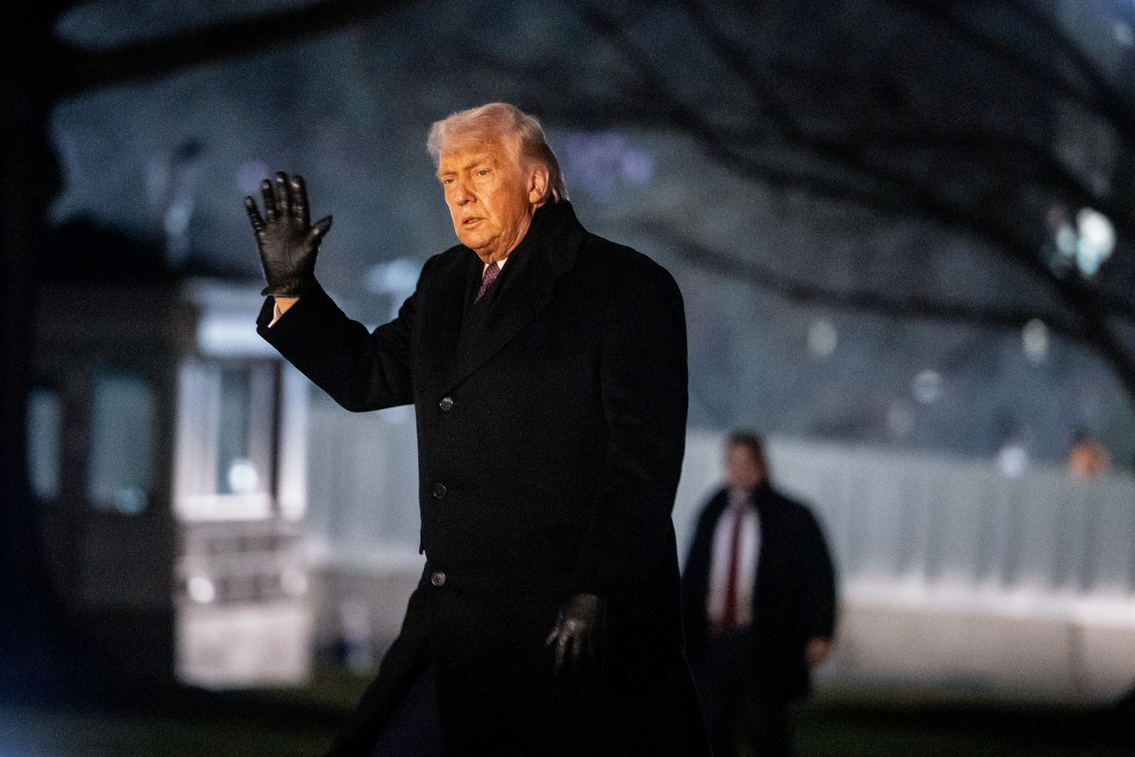 US President Donald Trump walks on the South Lawn of the White House after arriving on Marine One in Washington, DC, US, on Thursday. (Getty Images)