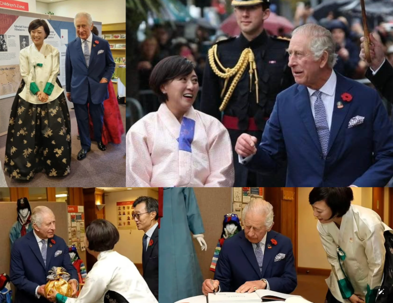 영국 찰스 3세에게 김치를 소개하는 장정은 글로벌 김치 앰배서더 대표 [세계김치연구소 제공]