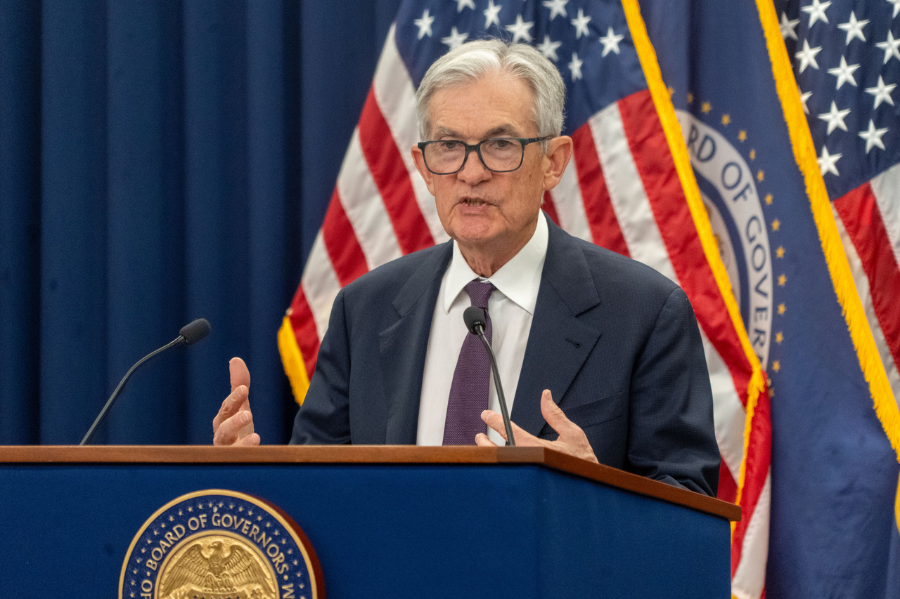 US Federal Reserve Chair Jerome Powell attends a press conference in Washington on Wednesday.   Xinhua-Yonhap