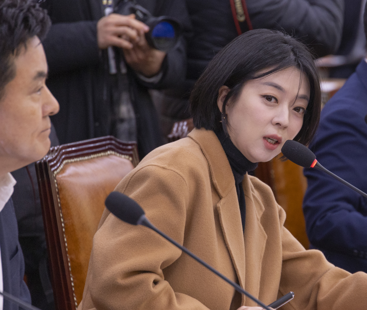 Rep. Bae Hyun-jin of the main opposition People Power Party speaks during a committee meeting at the National Assembly in Seoul on Dec. 28. (Yonhap)