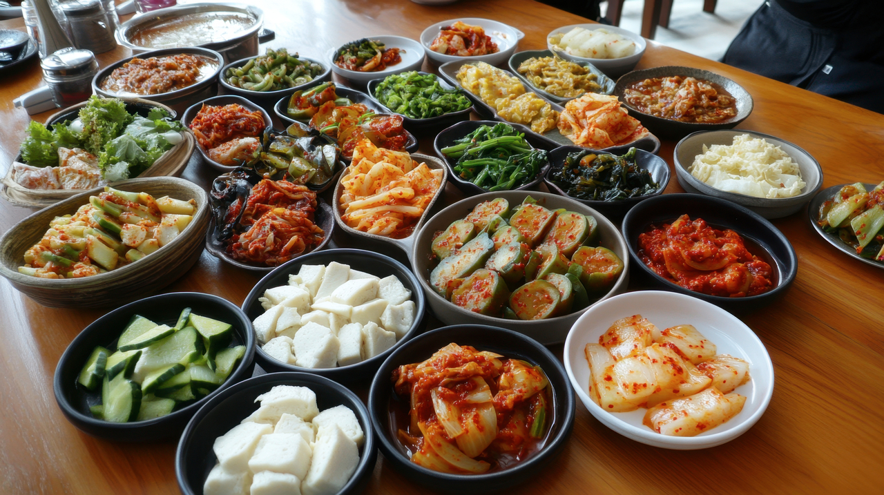 A  table featuring a variety of banchan  (123rf)