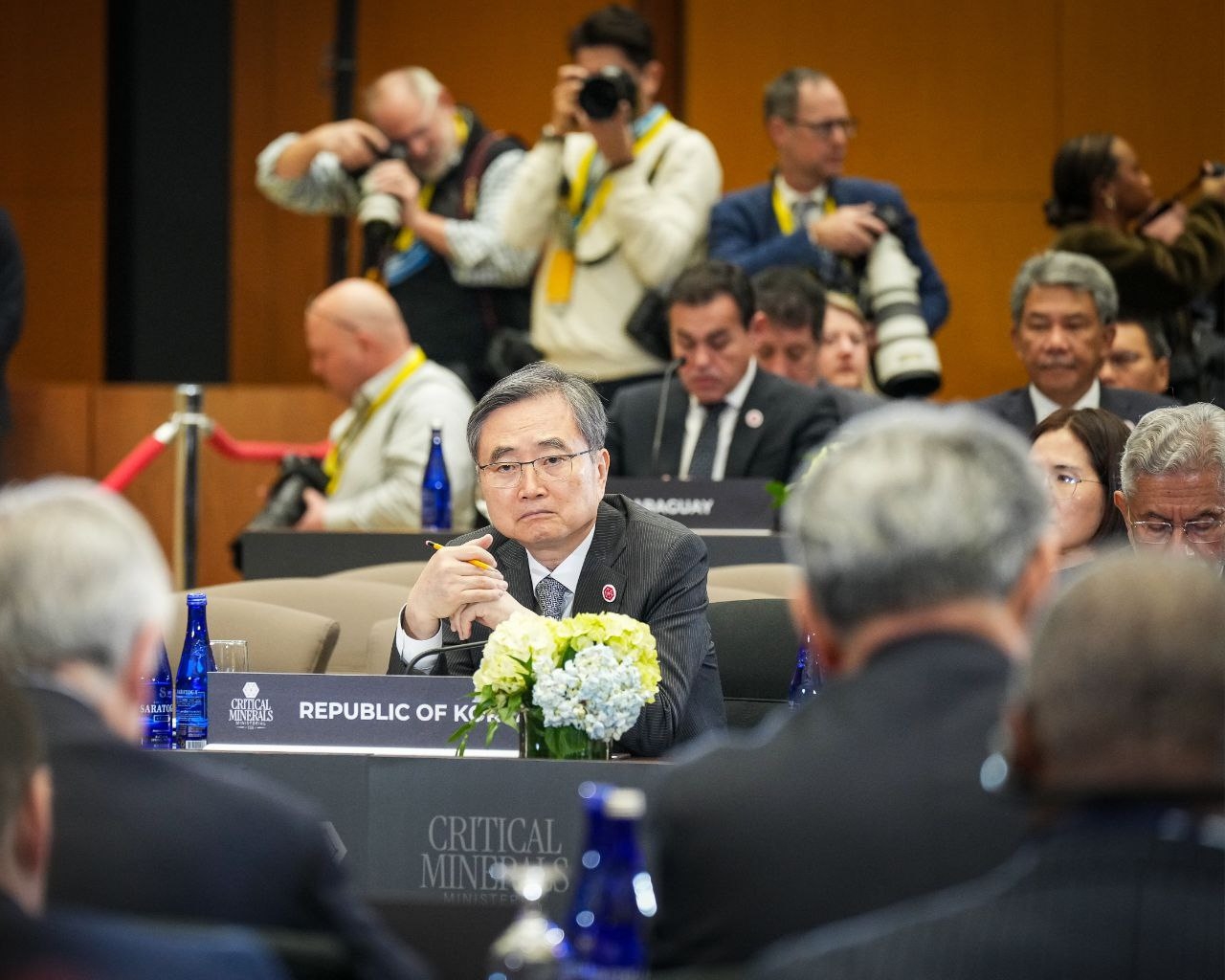 Foreign Minister Cho Hyun attends the Critical Minerals Ministerial meeting in Washington on Wednesday (local time) in this photo provided by the South Korean Foreign Ministry on Thursday.  (Ministry of Foreign Affairs, Republic of Korea)