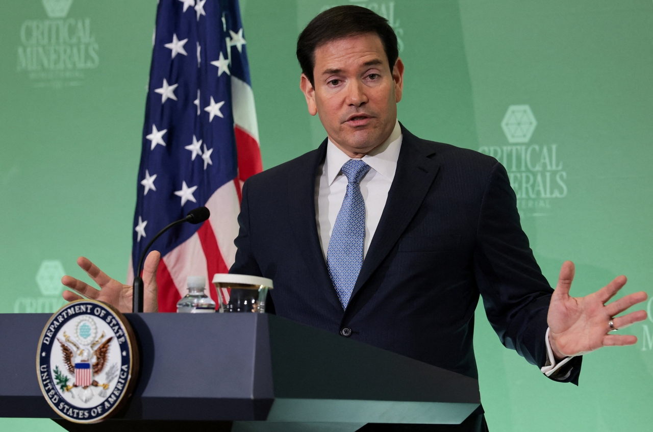 US Secretary of State Marco Rubio holds a press conference during the Critical Minerals Ministerial at the State Department in Washington on Feb. 4, 2026, in this photo, released by Reuters. (Yonhap)
