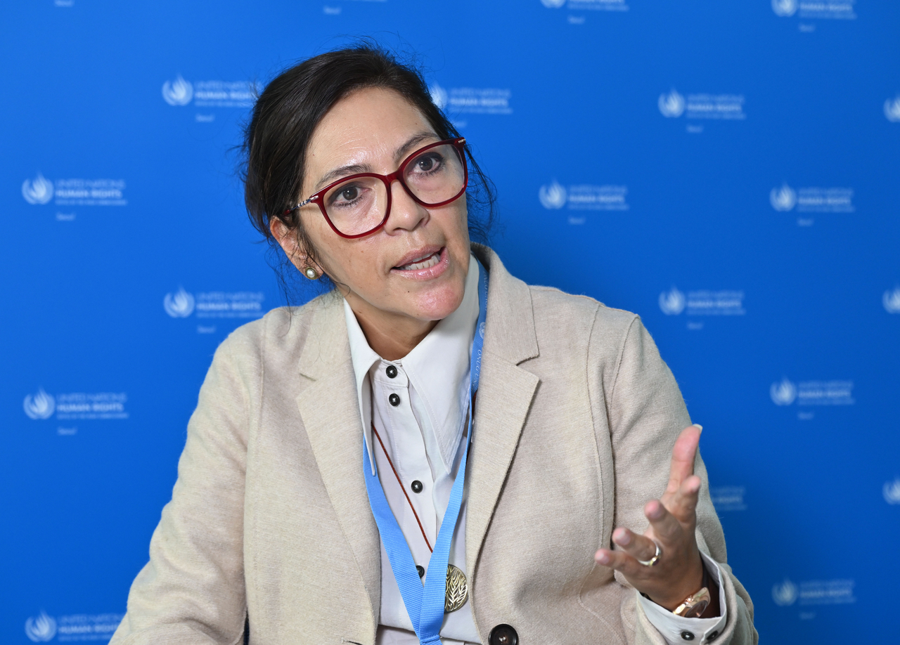 Elizabeth Salmon, the UN special rapporteur on the situation of human rights in the Democratic People’s Republic of Korea, speaks during an exclusive interview with The Korea Herald on Thursday at the Office of the UN High Commissioner for Human Rights in Seoul. (Im Se-jun/The Korea Herald)