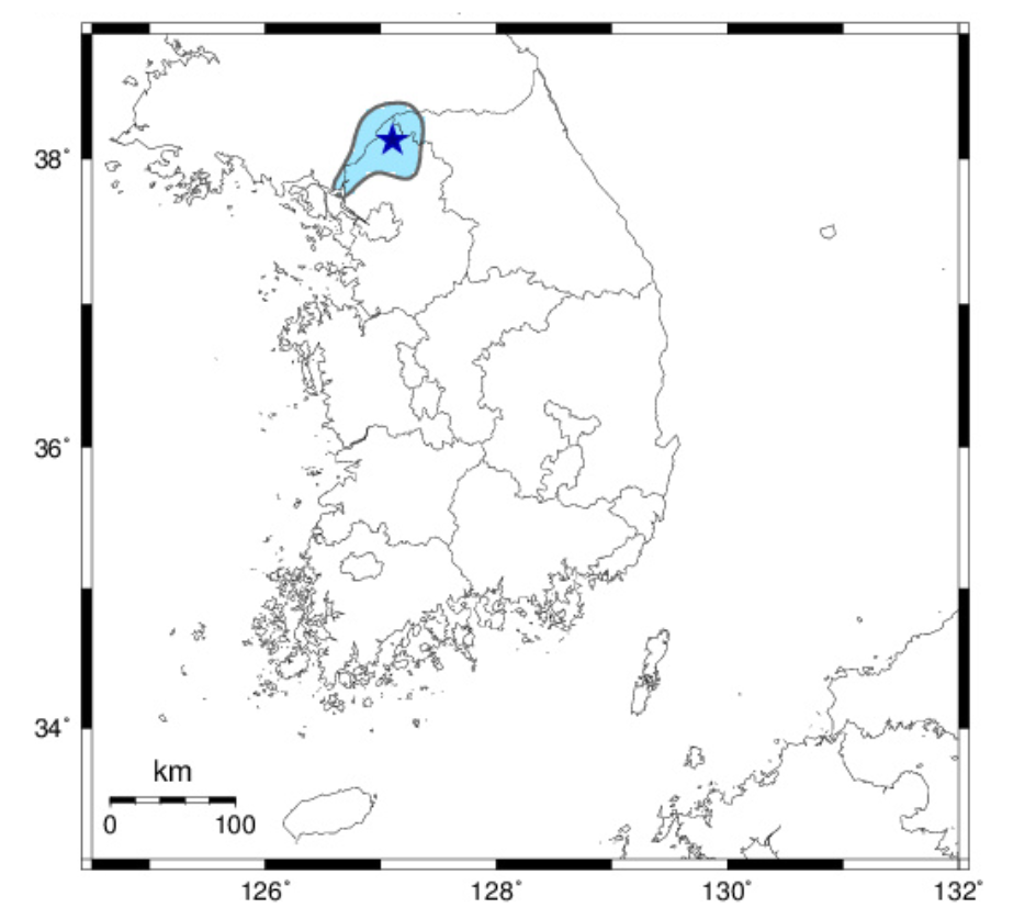 A magnitude 3 earthquake struck near Yeoncheon, Gyeonggi Province, on Sunday. (Korea Meteorological Administration)