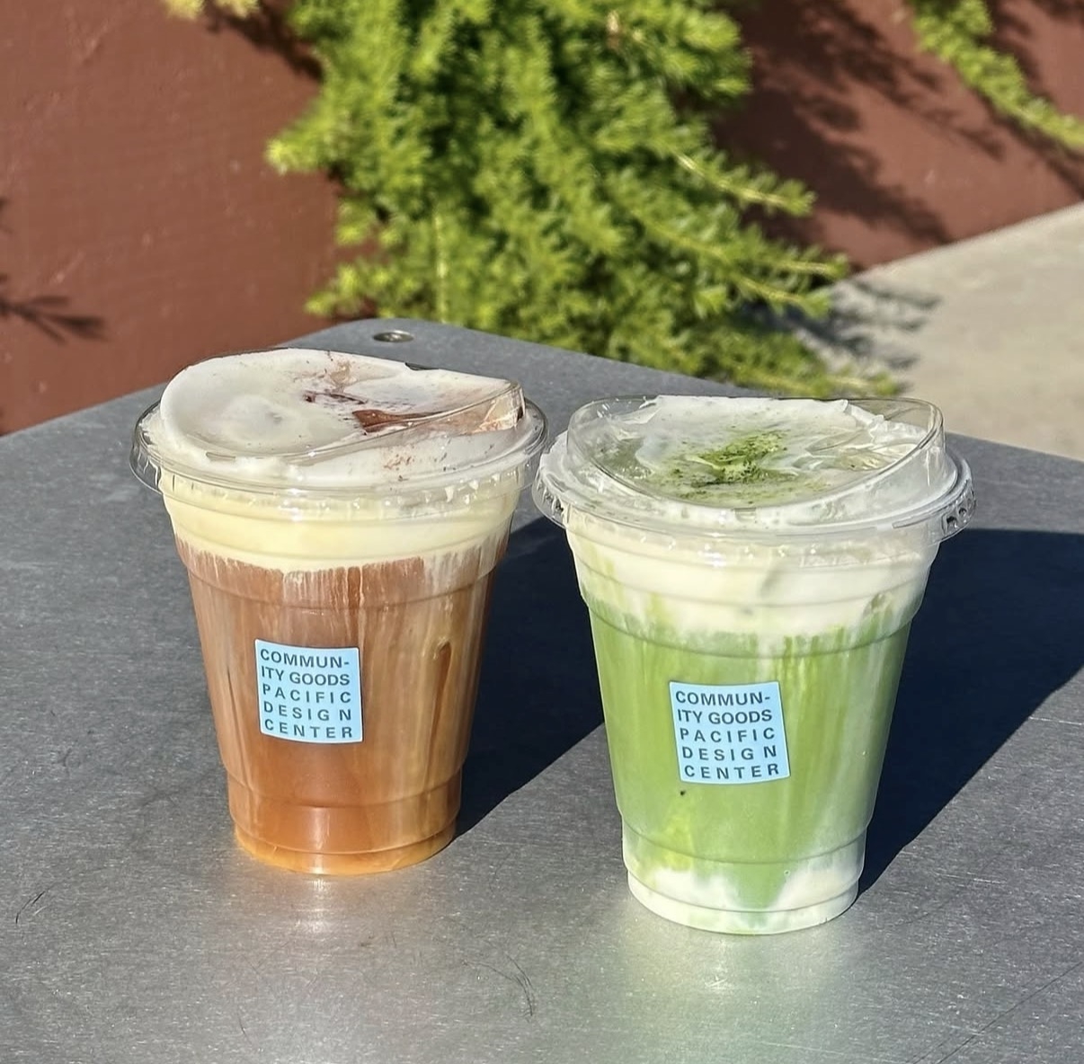 Coffee Einspanner and matcha Einspanner from Community Goods (Instagram)