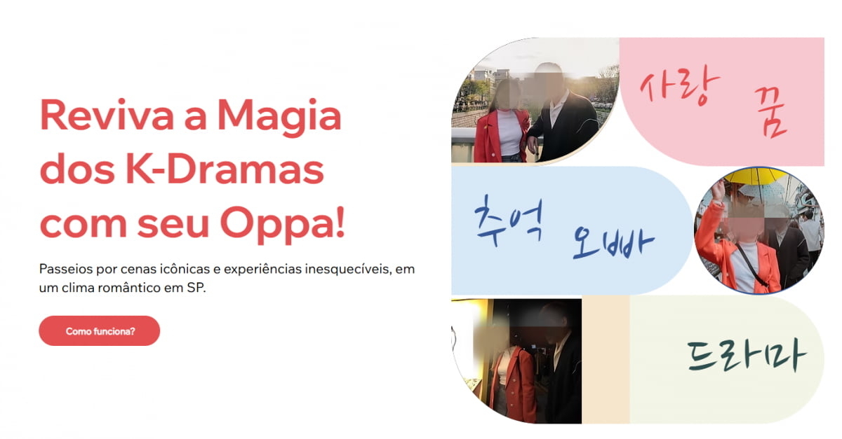 A Brazilian webpage suspected of running scams offering arranged outings with Korean men. (KDramaDate screenshot)