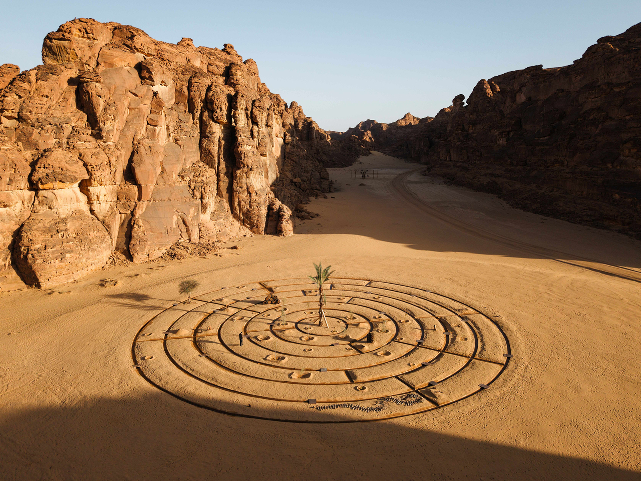"What was the Question Again" by Mohammad Alfaraj is on display at Desert X AlUla in Saudi Arabia. (Courtesy of Lance Gerber)
