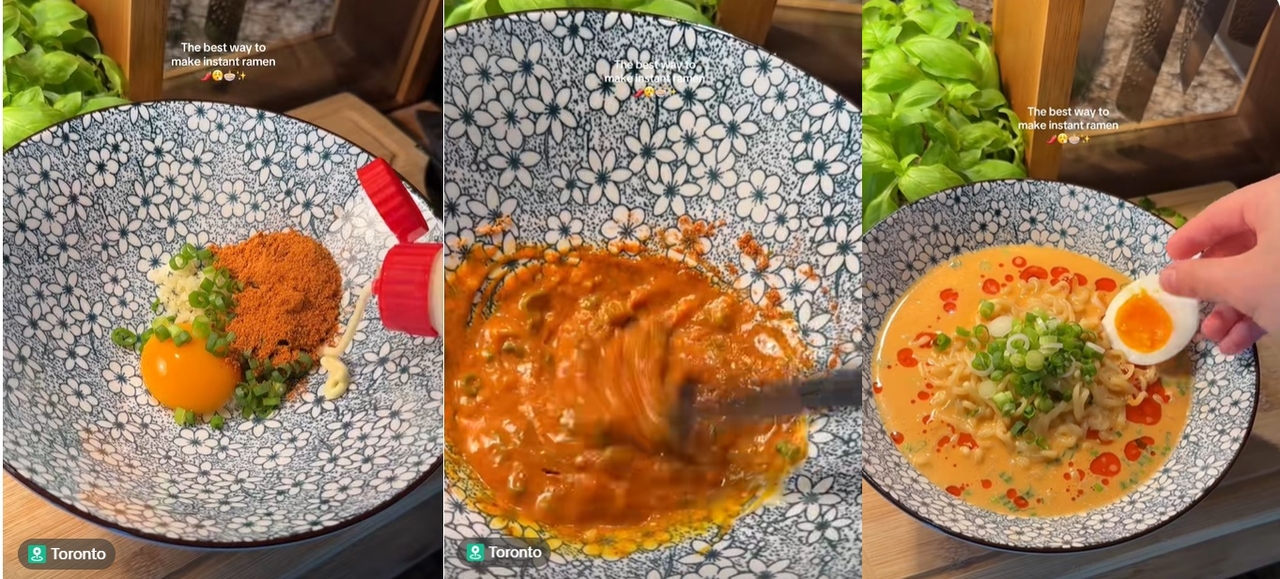 2610만 조회수를 기록한 틱톡 신라면 레시피 영상 [틱톡 캡처]