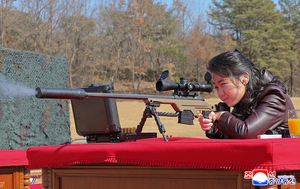 N. Korea releases rare photo of leader's daughter firing rifle