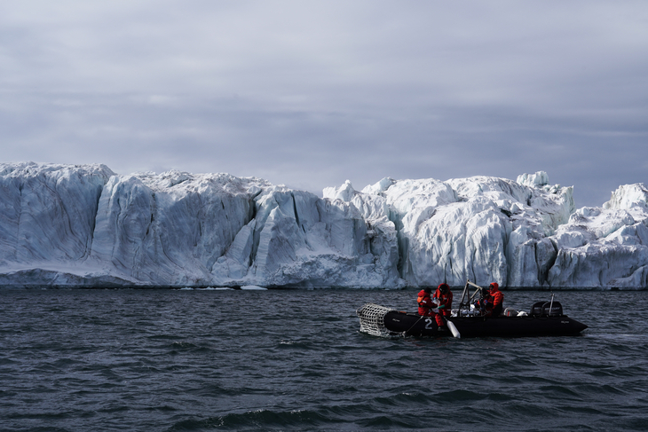 Researchers conduct research activities off the Antarctic Jang Bogo Station located at Terra Nova Bay, Northern Victoria Land, Antarctica. (KOPRI)