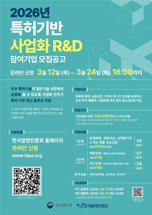특허를 '돈 되는 제품'으로...지식재산처, IP사업화 전 주기 밀착지원 - 뉴스 썸네일 이미지