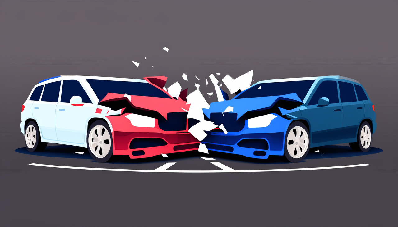 An illustration of two cars colliding. (123rf)