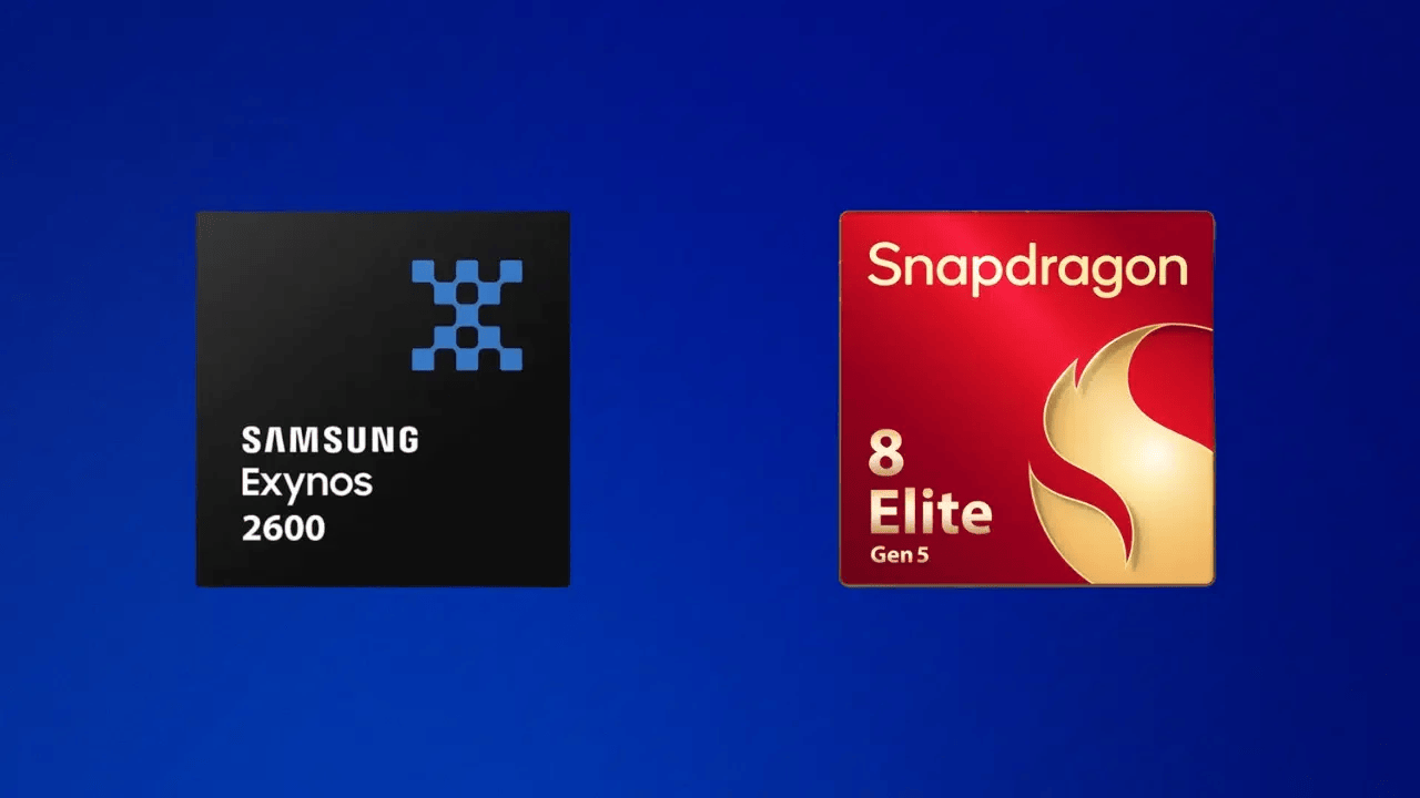 Logos of Samsung (left) and Qualcomm smartphone chips (Samsung and Qualcomm)