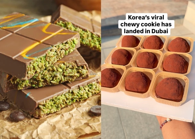 두바이초콜릿(왼쪽), 두바이 카페에서 판매하는 두쫀쿠 [SNS 캡처]