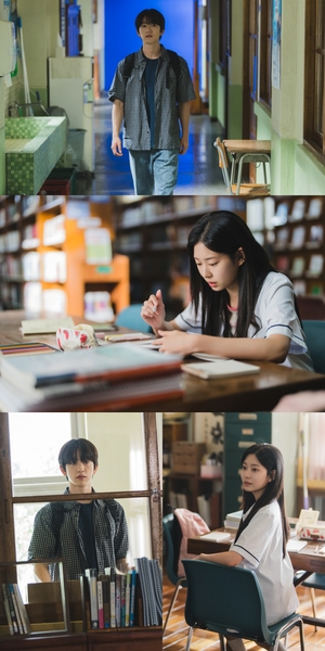 '샤이닝' 박진영X김민주, 도서관서 첫 만남..눈맞춤 포착 - 뉴스 썸네일 이미지