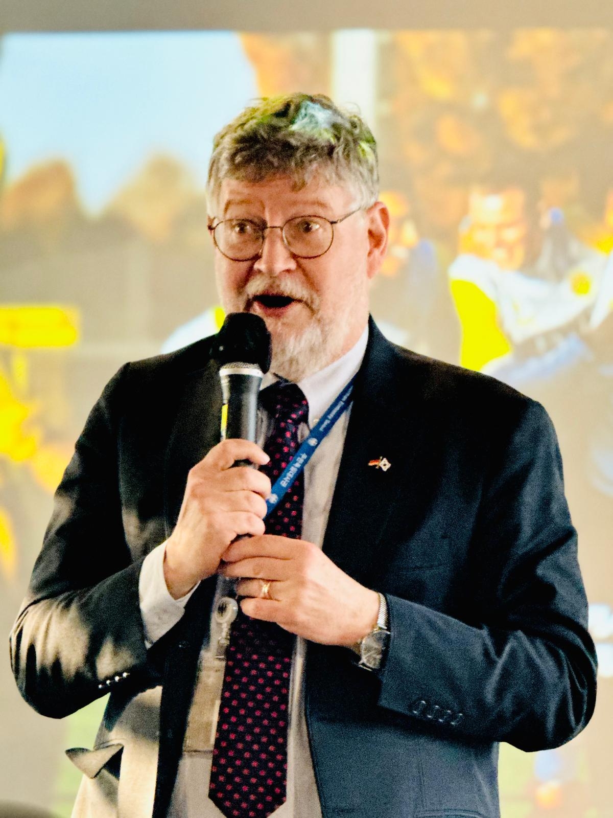 Joern Beissert, deputy ambassador of the German Embassy in Seoul, speaks at an event in Gangnam-gu, southern Seoul, Wednesday. (Sanjay Kumar/The Korea Herald)