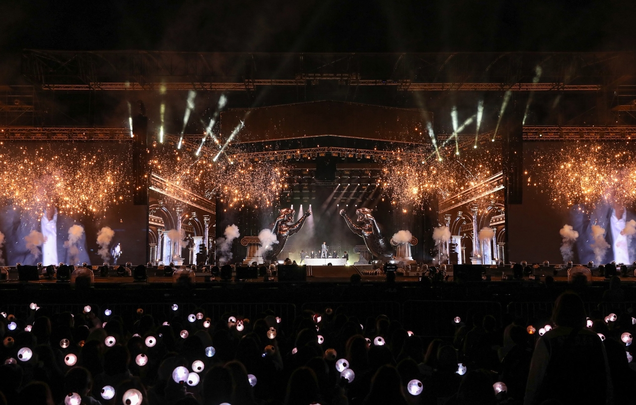 BTS performs during the 