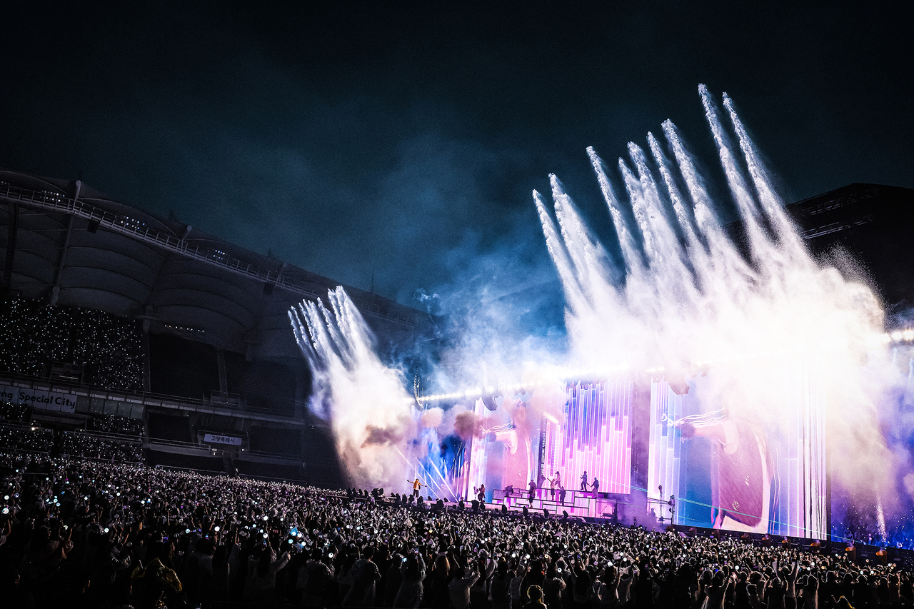 Fans cheer for J-Hope during his encore solo concert 