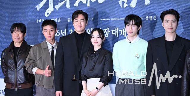배우 유해진, 박지훈, 유지태, 전미도, 김민, 이준혁/사진=윤병찬 기자