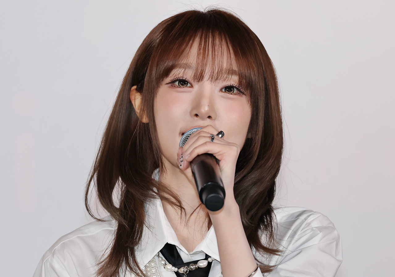 Yena speaks during a press conference on her fifth EP, "Love Catcher," at CGV Apgujeong in southern Seoul, Wednesday. (Yonhap)