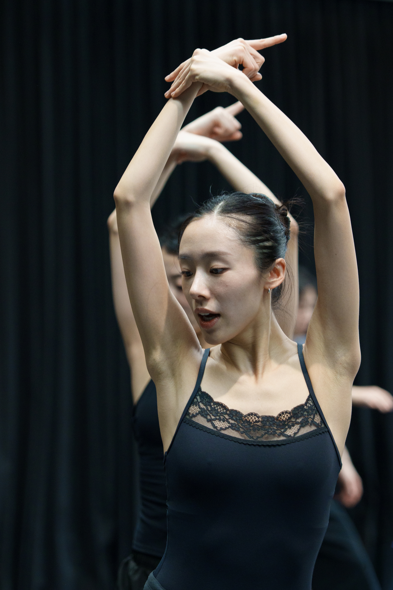 Dancers rehearse a scene from “Jakie” by Sharon Eyal.  (Seoul Metropolitan Ballet)