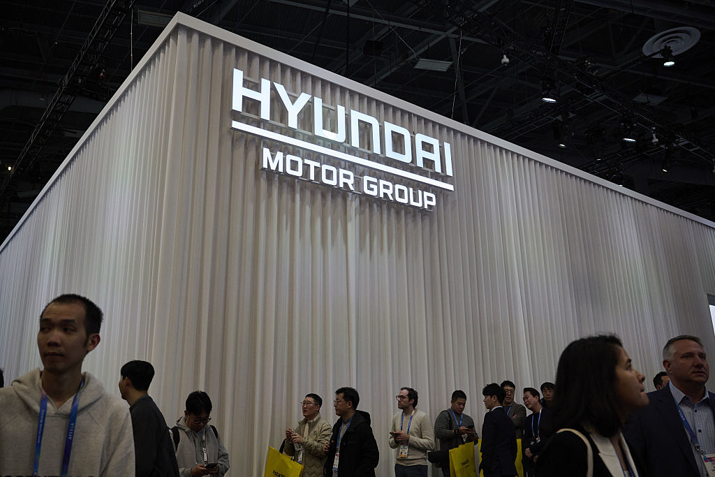 Hyundai Motor Group's exhibition booth during the 2026 CES in Las Vegas in January. (Getty Images)