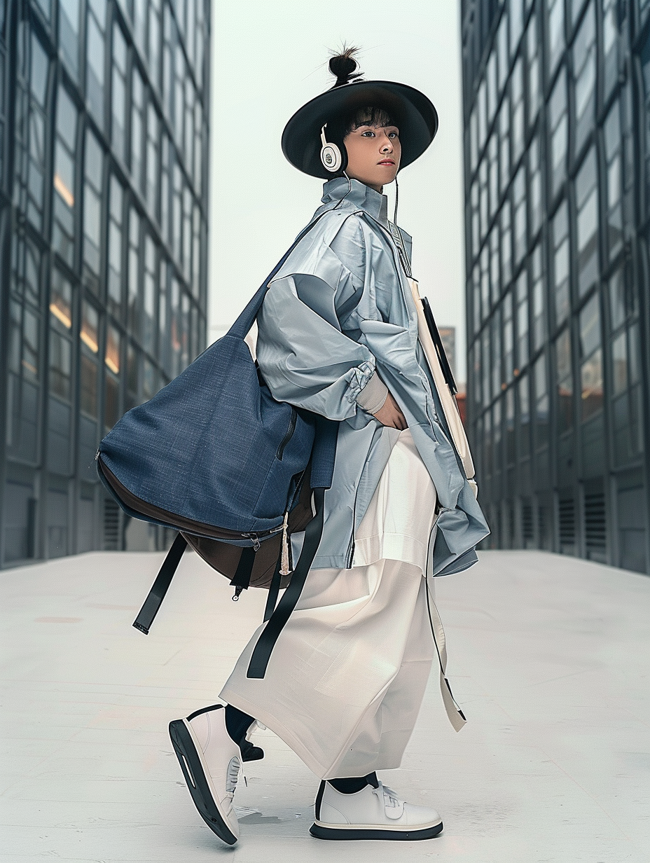 “Harmony of Hanbok Tradition and Modernity,” an AI-generated work by Kwon Hye-in that won the grand prize at the Cultural Communication Forum 2024 AI Image Contest. (CICI)