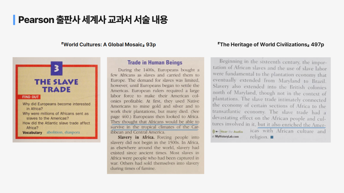 Contents from Pearson textbooks that  the Voluntary Agency Network of Korea said contains stereotypical depictions of Africa. (VANK)