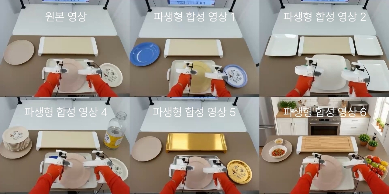 Multiple synthetic video variants generated from an original WFM video (top left) (NC AI)