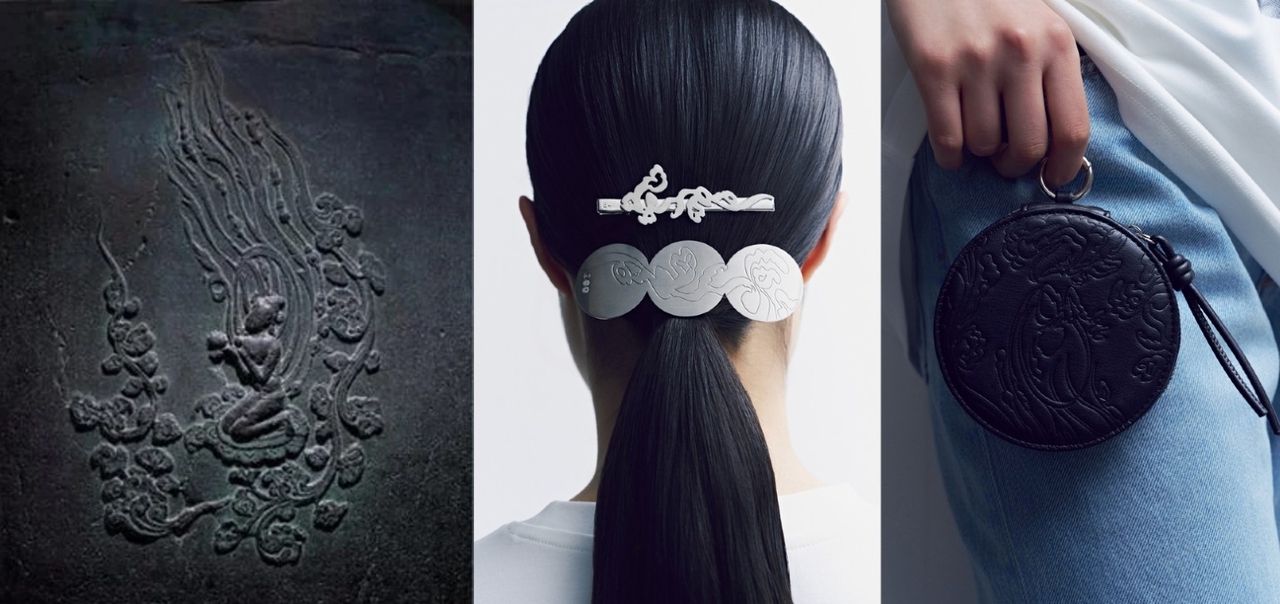 Divine Bell of King Seongdeok (left), a National Treasure, and 2026 BTS X MU:DS, a collaboration product line between Hybe and the National Museum Foundation of Korea (National Museum Foundation of Korea)