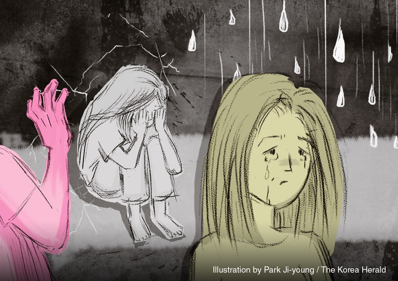 An illustration depicting female victims of crime. (Illustration by Park Ji-young/The Korea Herald)