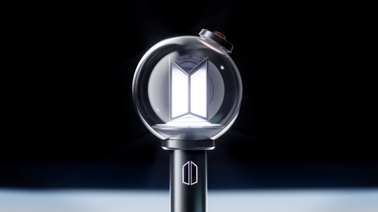The fourth version of BTS' official light stick, Army Bomb, released in February 2026 (Big Hit Music)