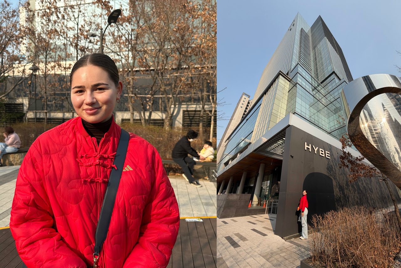 Digna Dingeman visits Hybe headquarters in Seoul.