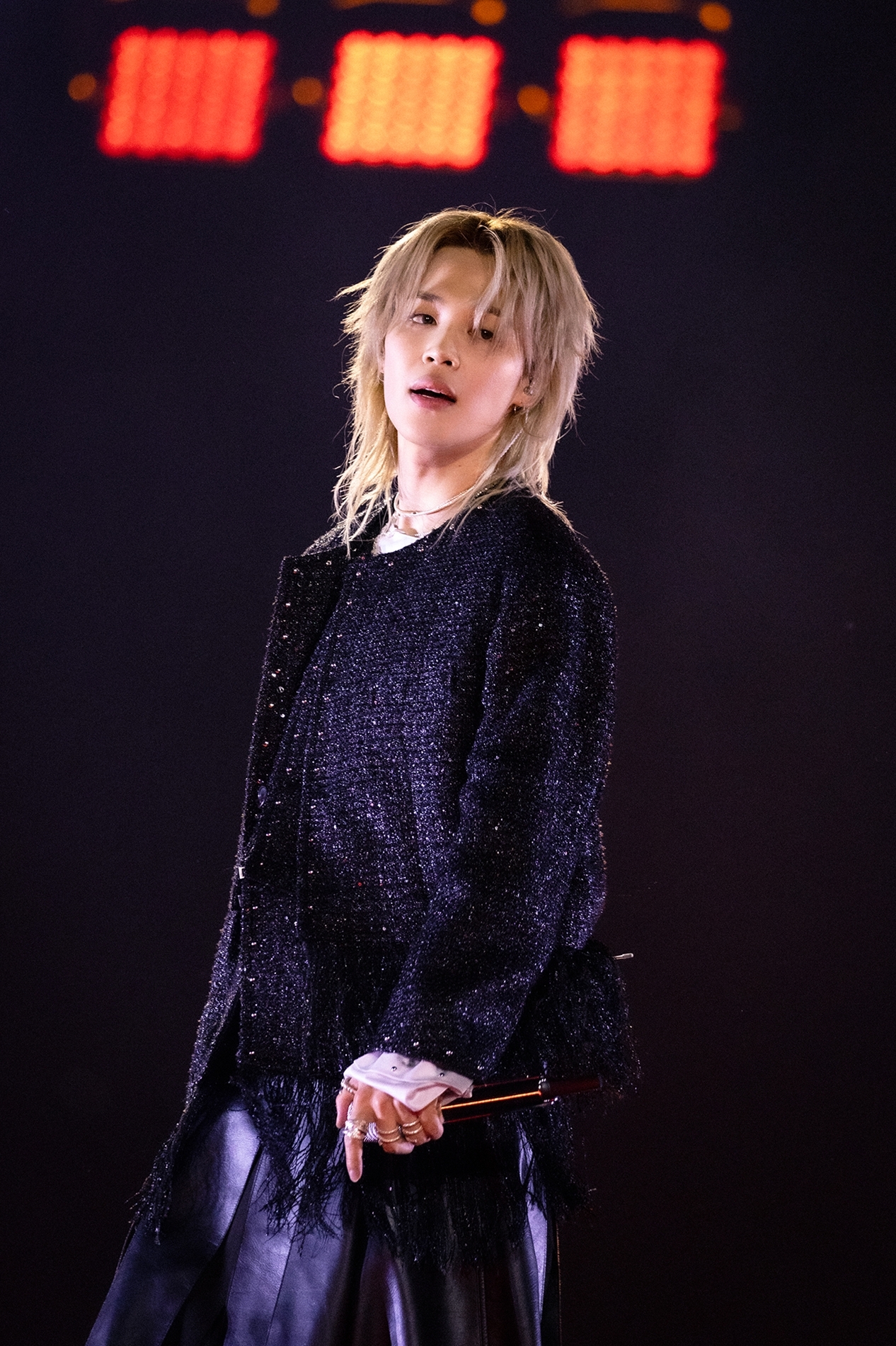 Jimin of BTS performs at Gwanghawmun in central Seoul on Saturday. (Big Hit Music)